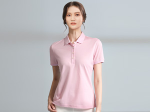 女士粉色POLO衫广告团体衫定制