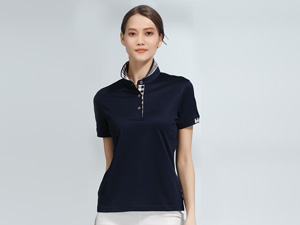 女士藏青色POLO衫广告团体衫定制